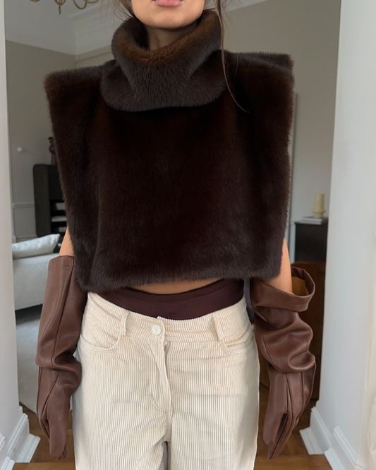 Lily Faux Fur Turtleneck Vest