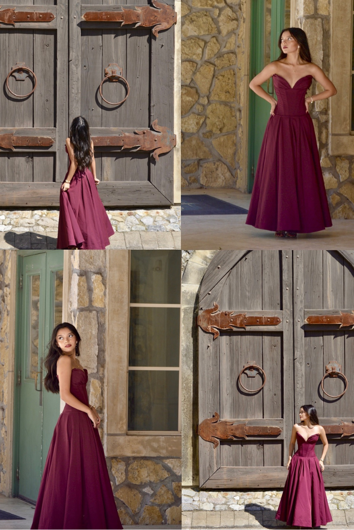 Katherine Corset Midi dress- Wine