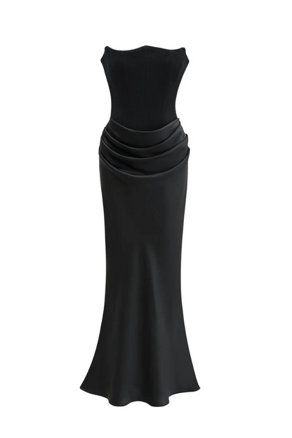 Maddison Corset Maxi dress- Black