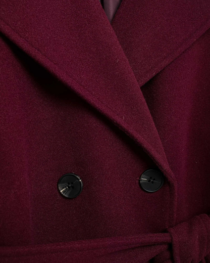 Roxie Tricot Burgundy Trench Coat