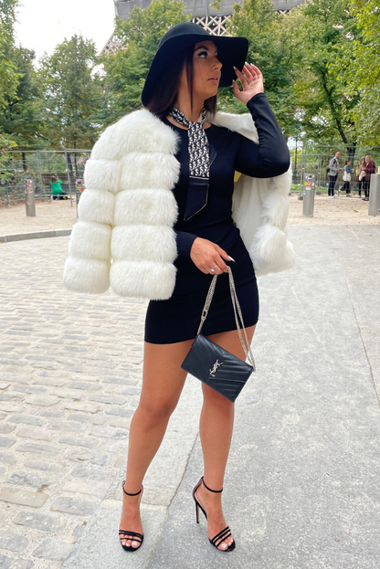 Isla Faux Fur Coat- White