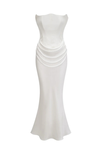 Maddison Corset Maxi dress- White