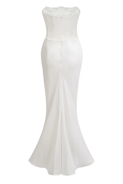 Maddison Corset Maxi dress- White