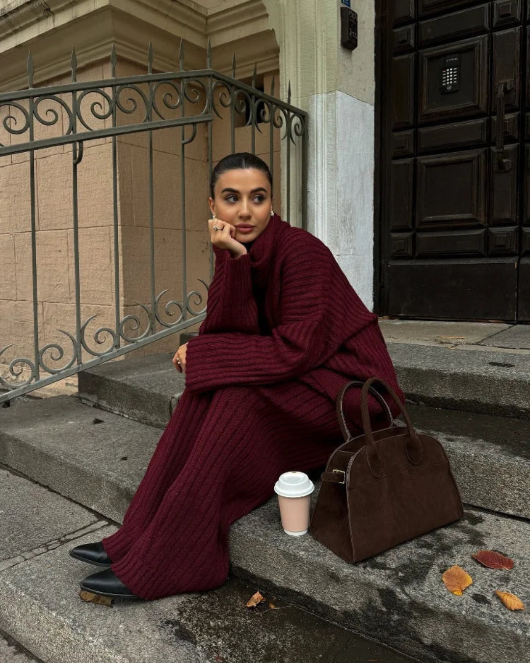 Lana Merlot Knit Set