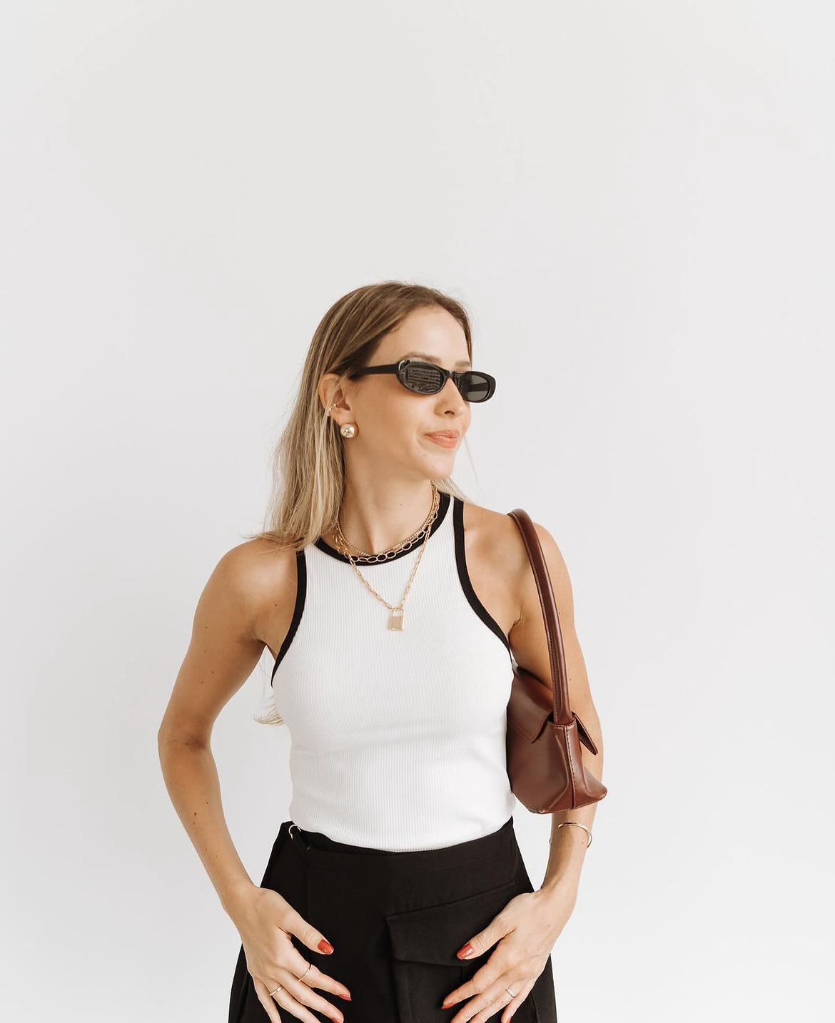 Nina Contrast Trim Tank Top