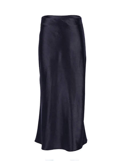 Zoe Satin Midi Skirt