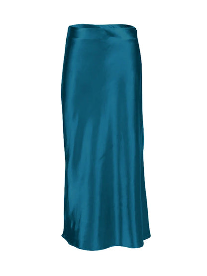 Zoe Satin Midi Skirt