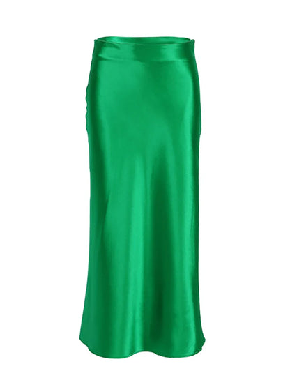 Zoe Satin Midi Skirt