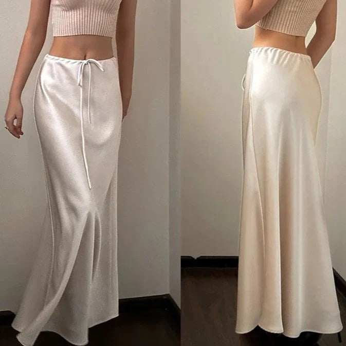 Kylie Silk High-Waist Maxi Skirt