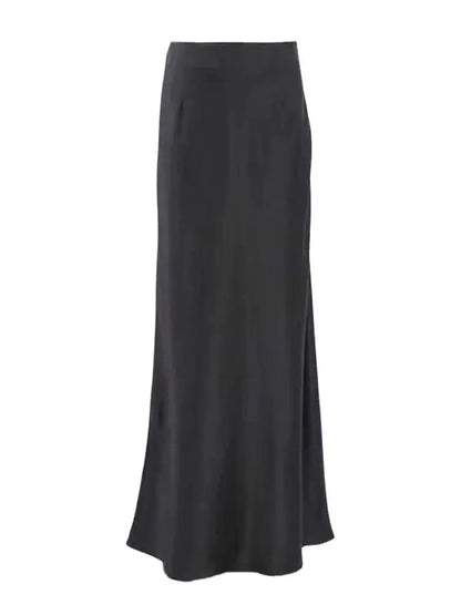 D Satin Maxi Skirt