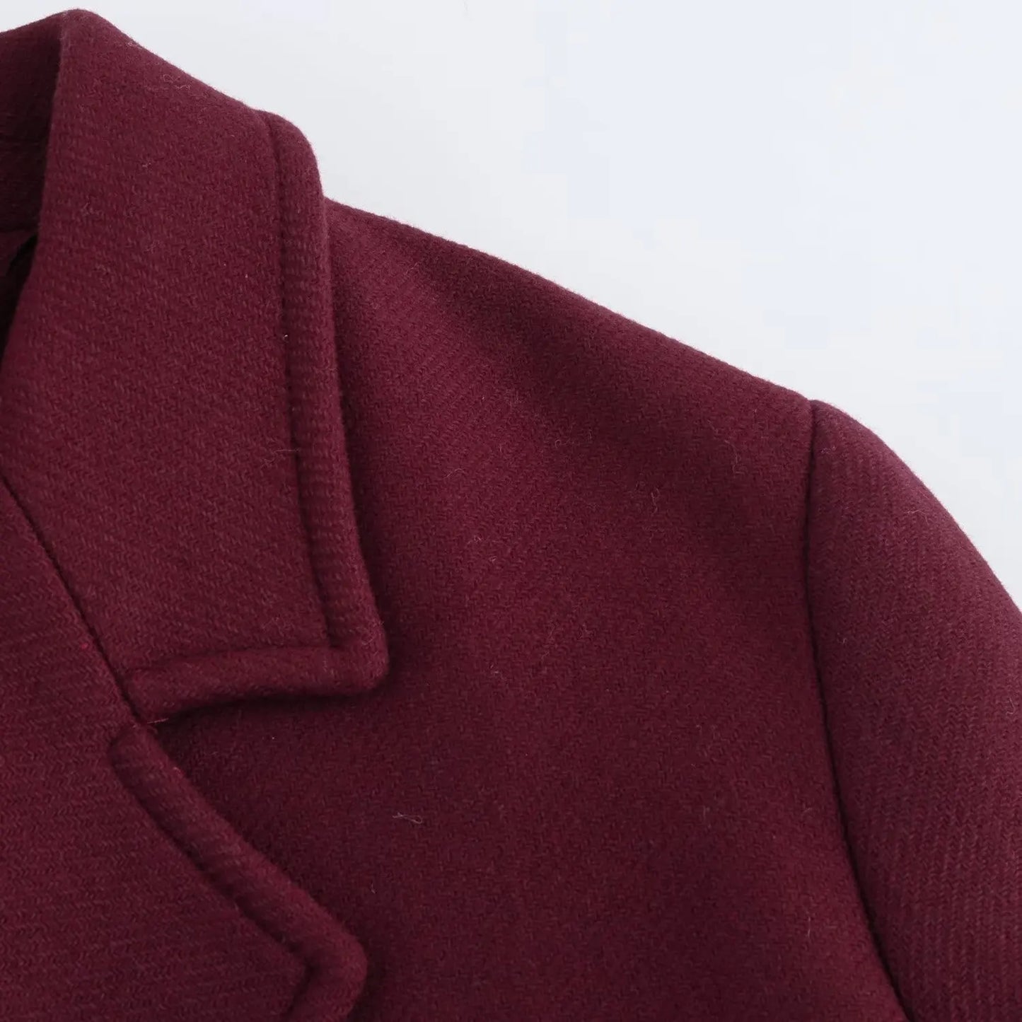 Alma Double Breasted Coat in Burgundy