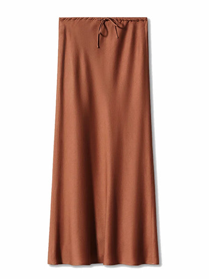 Kylie Silk High-Waist Maxi Skirt