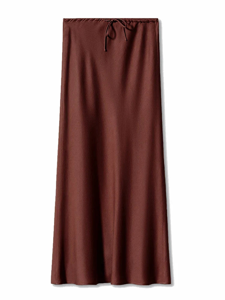 Kylie Silk High-Waist Maxi Skirt