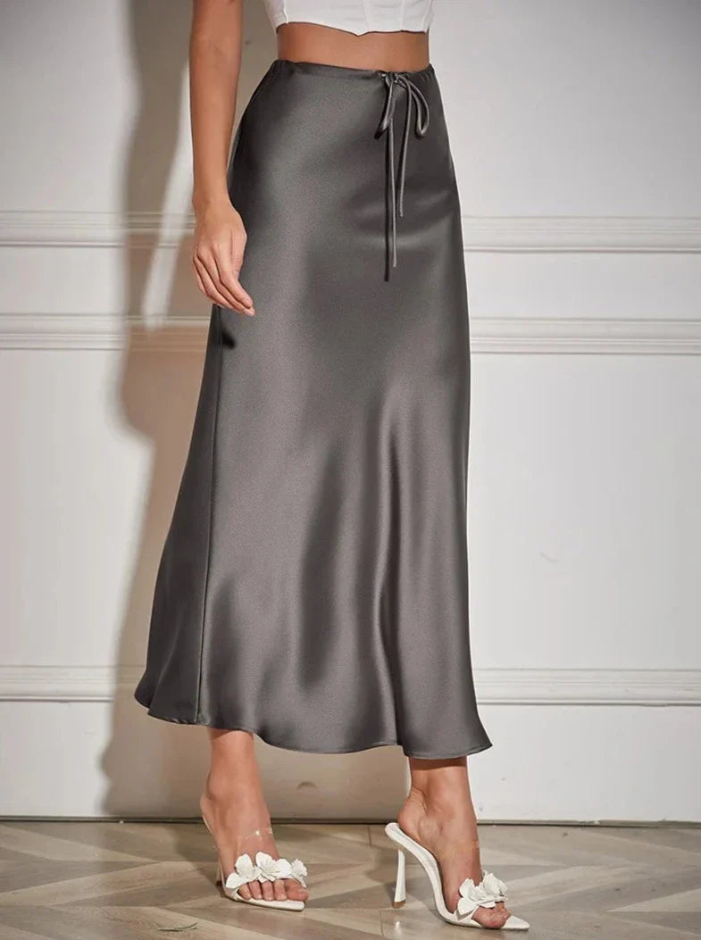 Kylie Silk High-Waist Maxi Skirt