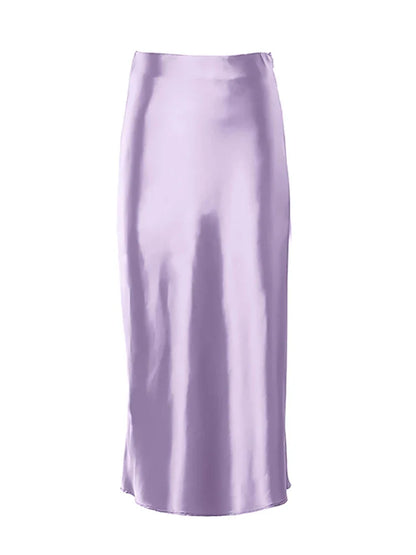 Zoe Satin Midi Skirt