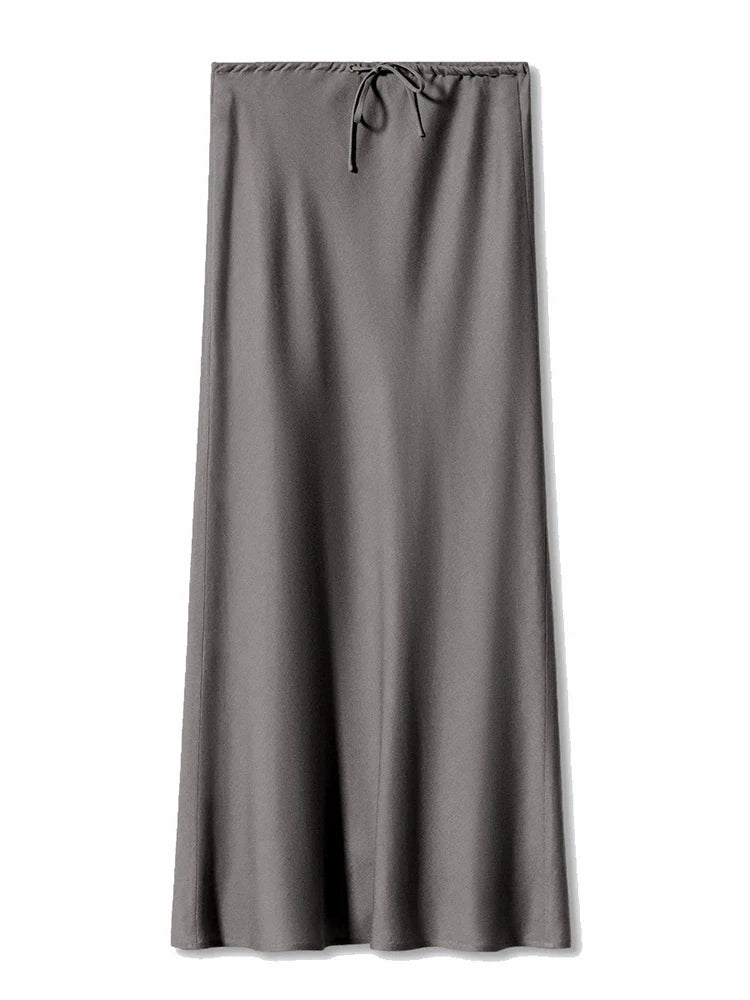 Kylie Silk High-Waist Maxi Skirt