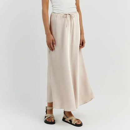 Kylie Silk High-Waist Maxi Skirt