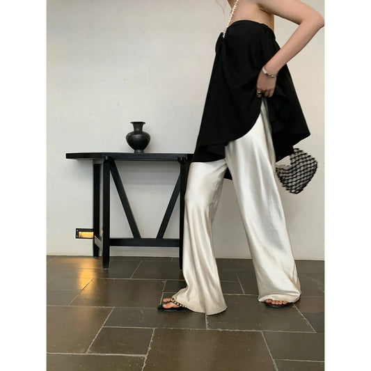 Dee Satin Wide-Leg Pants