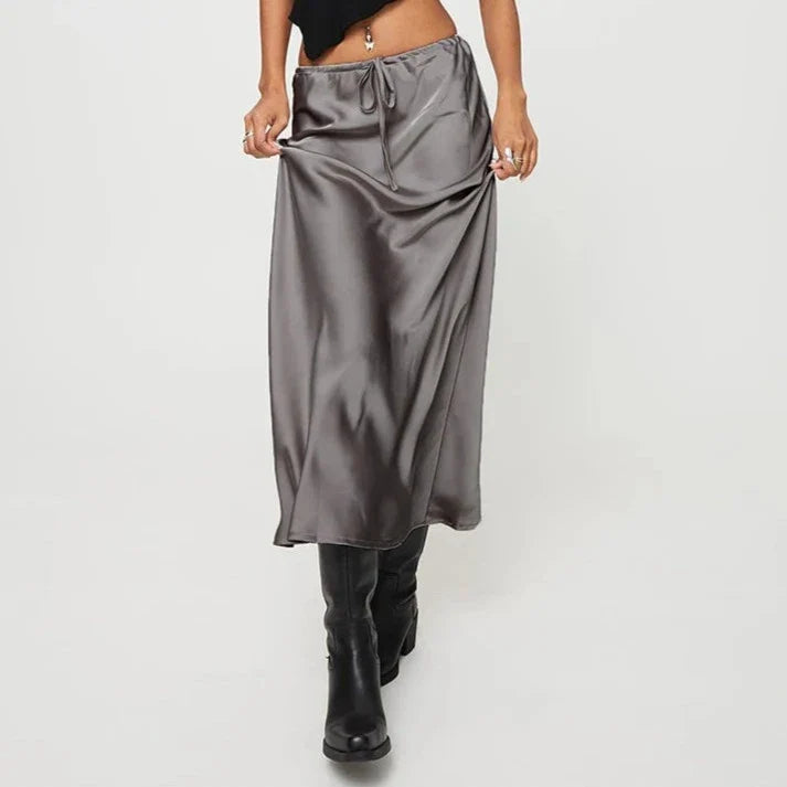 Kylie Silk High-Waist Maxi Skirt