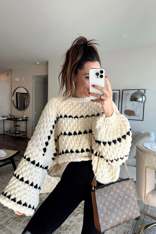 Lola Puffer Sleeve Knit Sweater