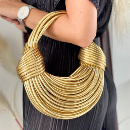 Ivy knot gold bag