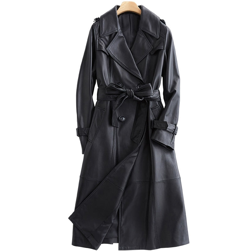 Lyanna Vintage Leather Trench Coat