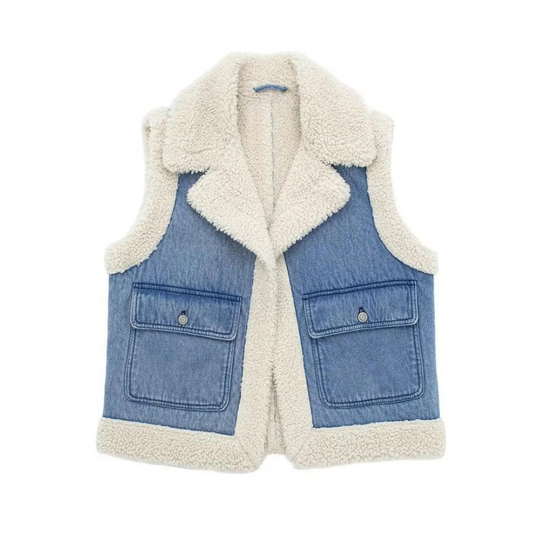 Brielle Denim & Shearling Jacket